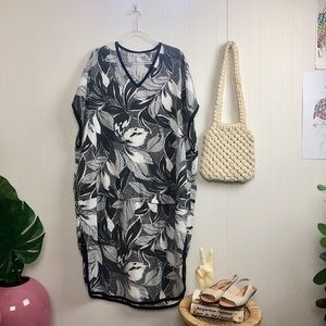 Vintage Dresses - Vintage: ‘70s Tropical Caftan - Free Size Vintage Dresses - Vintage: ‘70s Tropical Caftan - Free Size